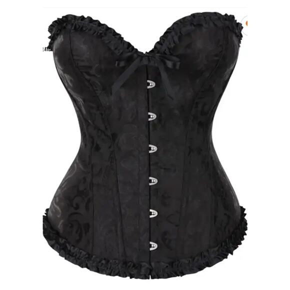 Copied - Women's Lace Up Boned Overbust Corset Bustier Size XL - Picture 4 of 6